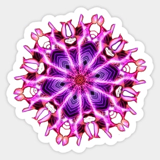 Electric Neon Mandala - power from the centre Sticker